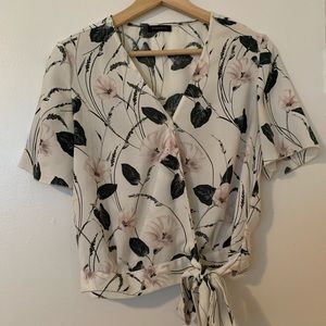 Dynamite floral wrap blouse